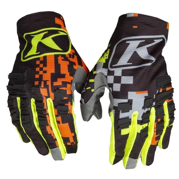 Gants cross KLIM XC LITE DIGITAL CHAOS ORANGE 2022 – Orange / Multicolore Ref : KLI0279