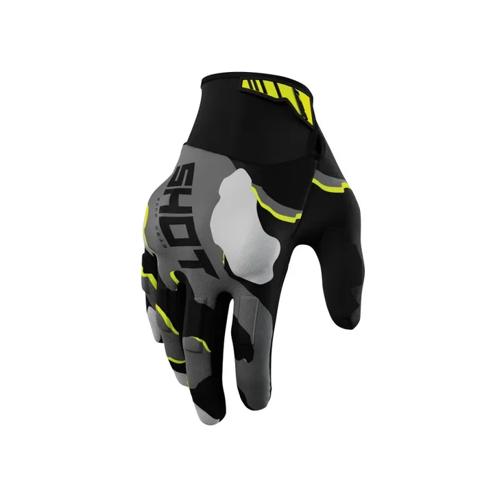 Gants Cross SHOT DRIFT CAMO Jaune Fluo