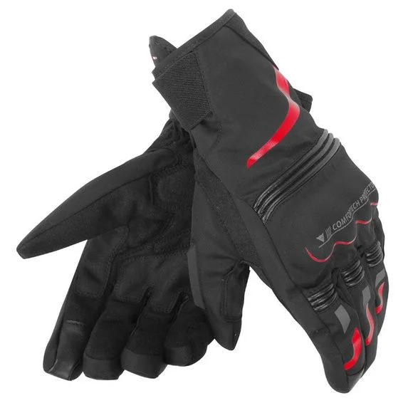 Gants Dainese TEMPEST UNISEX D-DRY SHORT – Noir / Rouge Ref : DN1104