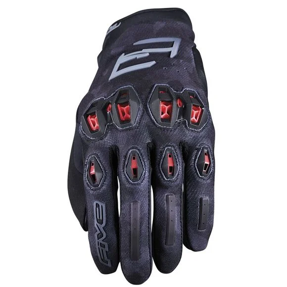 Gants Five STUNT EVO 2 – Noir / Rouge Ref : FV0376