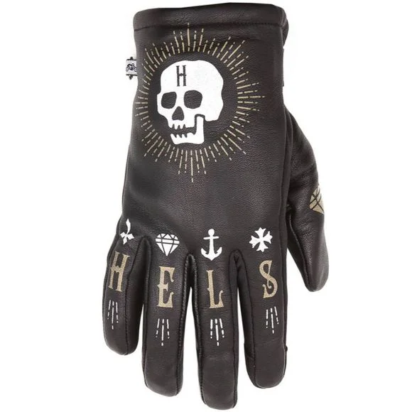 Gants Helstons GRAFIC SKULL HIVER FEMME – Noir Ref : HS0935