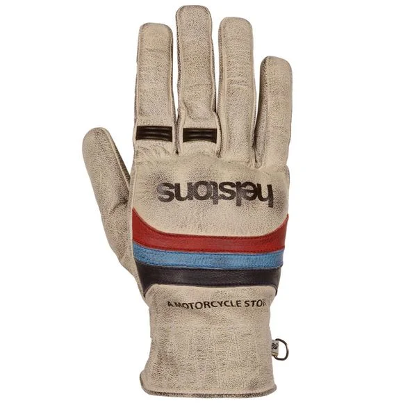 Gants Helstons MORA CUIR SOFT – Beige / Bleu Ref : HS0745