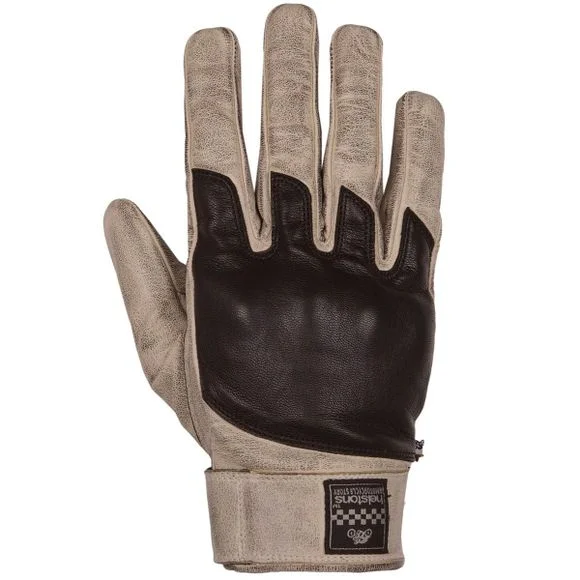 Gants Helstons WOLF CUIR SOFT – Beige / Noir Ref : HS1003