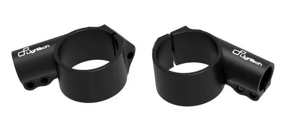Guidon LighTech s Ø51mm hauteur +0mm déport +20mm/10° noir Universel Ref : LIG01316A / 1081295001