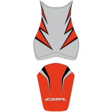 housse de selle bagster HONDA CBR1000RR 2010-2011 GRIS CLAIR/ORANGE/NOIR/LETTRES GRISES