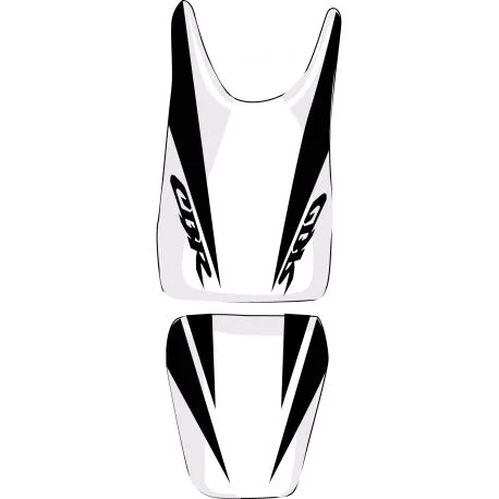 housse de selle bagster HONDA CBR125R 2007-2008 BLANC/NOIR/LETTRES NOIRES