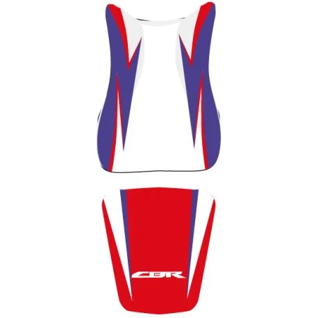 housse de selle bagster HONDA CBR600RR 2010-2011 ROUGE/BLEU/NOIR/LETTRES BLANC ET ROUGE