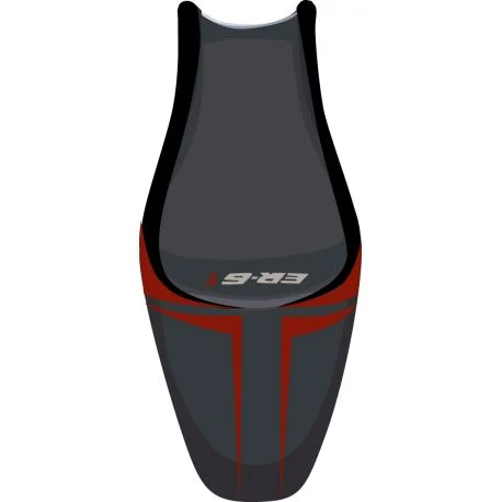 housse de selle bagster KAWASAKI ER6F 2006-2007 ANTHRACITE/BORDEAUX CLAIR/NOIR/LETTRES NOIRES