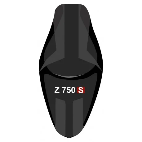 housse de selle bagster KAWASAKI Z750S NOIR GRAINE/NUBUCK NOIR/LETTRES BLANCHES/ET ROUGES 2005-2006