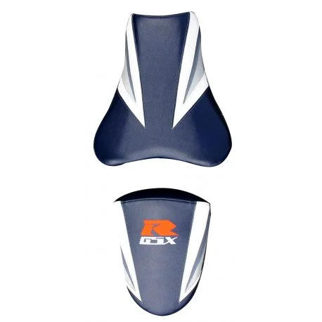 housse de selle bagster SUZUKI GSXR1000 2006 BLEU FONCE/ACIER/BLANC/LETTRES BLANCHES/R FLUO