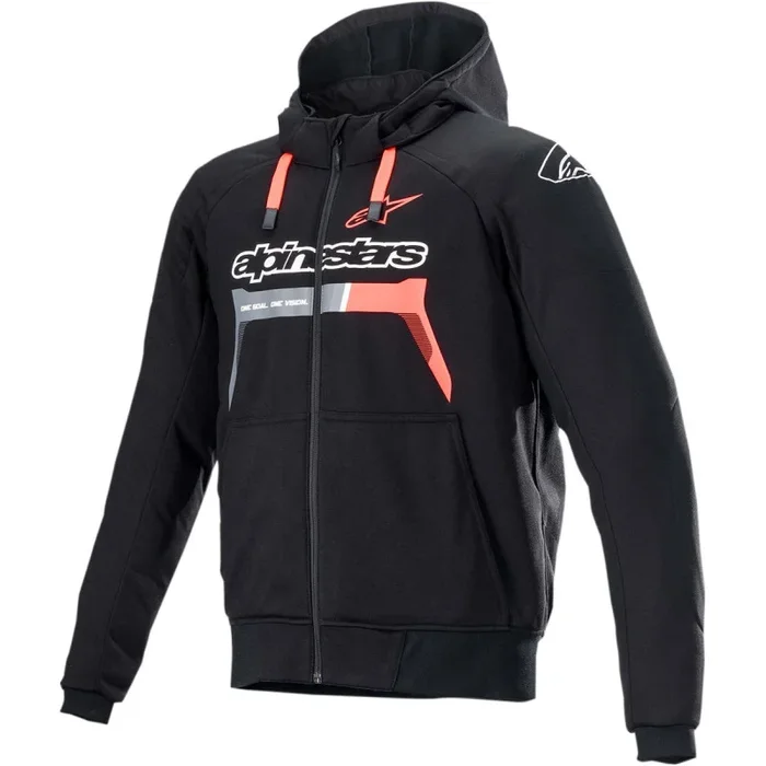 JACKET HOOD CHROME BK/RD L