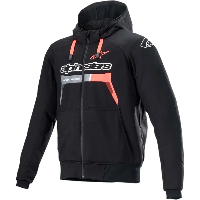 JACKET HOOD CHROME BK/RD S