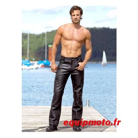 Jeans cuir Homme