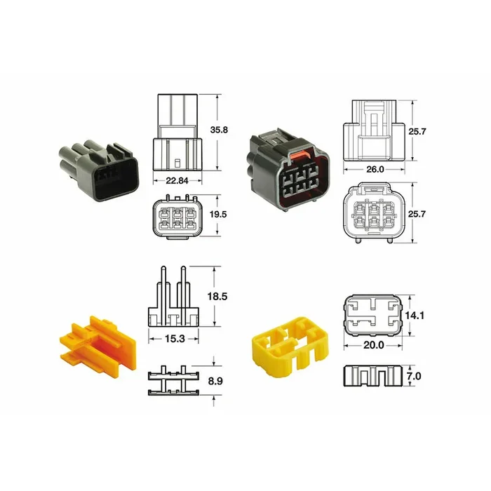 Jeu de connectiques 6 voies Série 090 FRKW BIHR type origine – 5 jeux complets