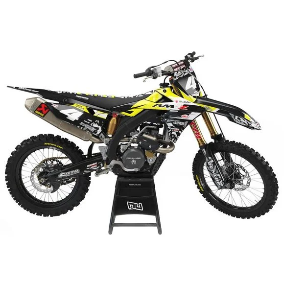 Kit déco RiderUnik PICAM RESTYLE POLISPORT – Noir / JauneSUZUKI 250 RM 250 – 2003 – 2005Ref : RU1250 / SUZ-PICAM-5