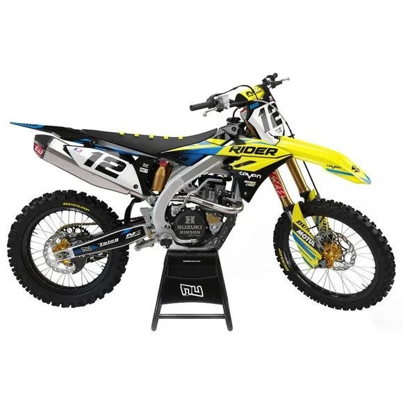 Kit déco RiderUnik RIDER – Noir / JauneSUZUKI 450 RM-Z 450 – 2008 – 2017Ref : RU1245 / SUZ-RIDER-9