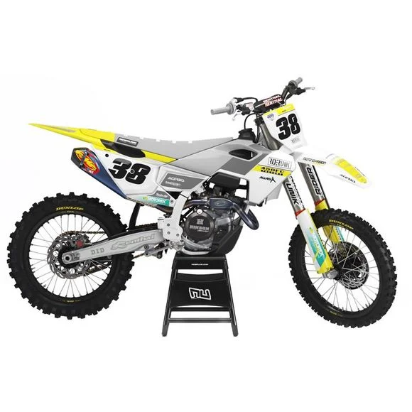 Kit déco RiderUnik SLOP WHITE – Gris / BlancHUSQVARNA 65 TC 65 – 2017 – 2024Ref : RU0904 / HUS-SLOP WHITE-2