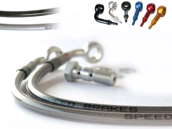 Kit durite de frein Tecnium Aviation SPEEDBRAKES carbone/raccord argent Ref : TE01298A / 3010717