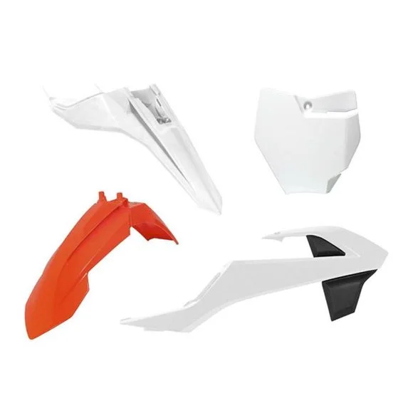 Kit plastiques R-tech 4 p orange blanc noir – Orange / BlancKTM 65 65 SX – 2016 – 2024Ref : RTH0291 / RKITKTMO17500