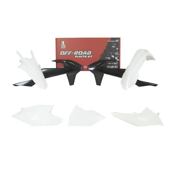 Kit plastiques R-tech 5 p blanc-noir – Blanc / Noir Ref : RTH0300 / RKITKTMOEM488