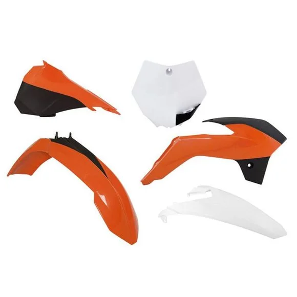Kit plastiques R-tech 5 p orange-blanc – Orange / Blanc Ref : RTH0309 / RKITKTMOEM523