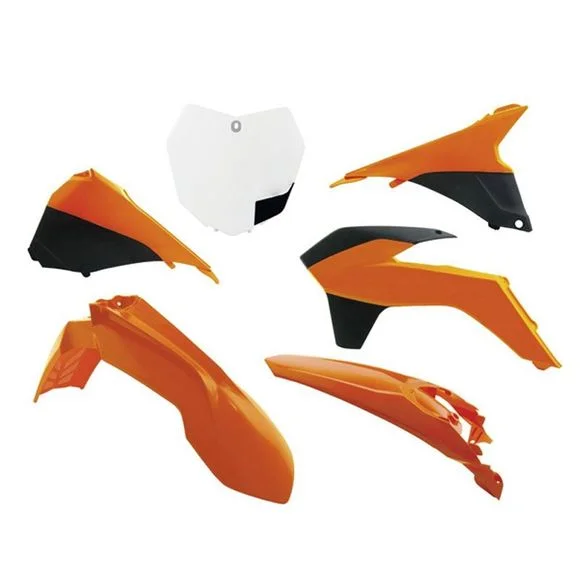 Kit plastiques R-tech 6 p orange-blanc – Orange / Blanc Ref : RTH0303 / RKITKTMOEM512