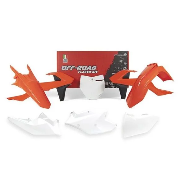 Kit plastiques R-tech 6 p orange-blanc-noir – Orange / Blanc Ref : RTH0312 / RKITKTMOEM536