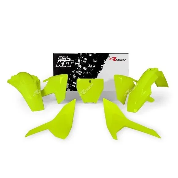 Kit plastiques R-tech Husqvarna fluo Jaune – Jaune Ref : RTH0208 / RKITHSQGF0516