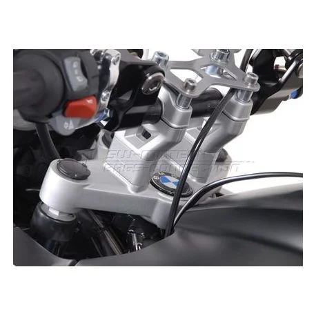 Kit rehausse de guidon moto SW MOTECH argent BMW R1200GS H 30mm