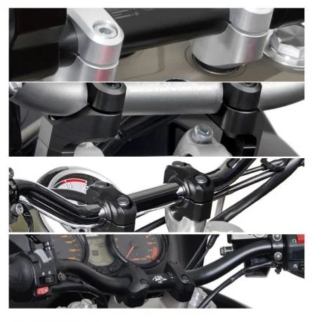 Kit rehausse de guidon moto SW MOTECH avec guidon LSL 22mm hauteur 90mm noir