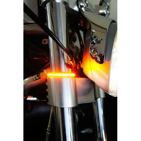 LED FORK TURN SIGNAL PAIR 39-41MM CLEAR