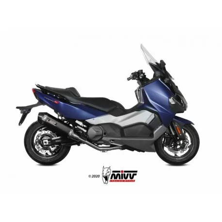 Ligne complete MIVV Speed Edge Black inox/silencieux inox noir/casquette carbone SYM Max Sym 500 TL