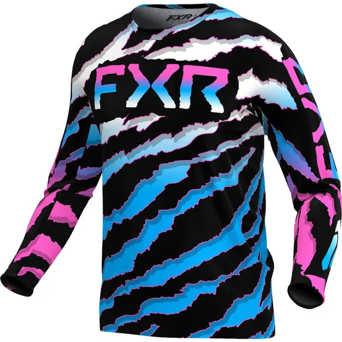 Maillot Cross Enfant FXR PODIUM 2024 Bleu Noir Rose