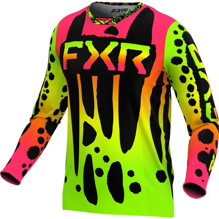 Maillot Cross Enfant FXR PODIUM 2024 Jaune Fluo Rose Noir