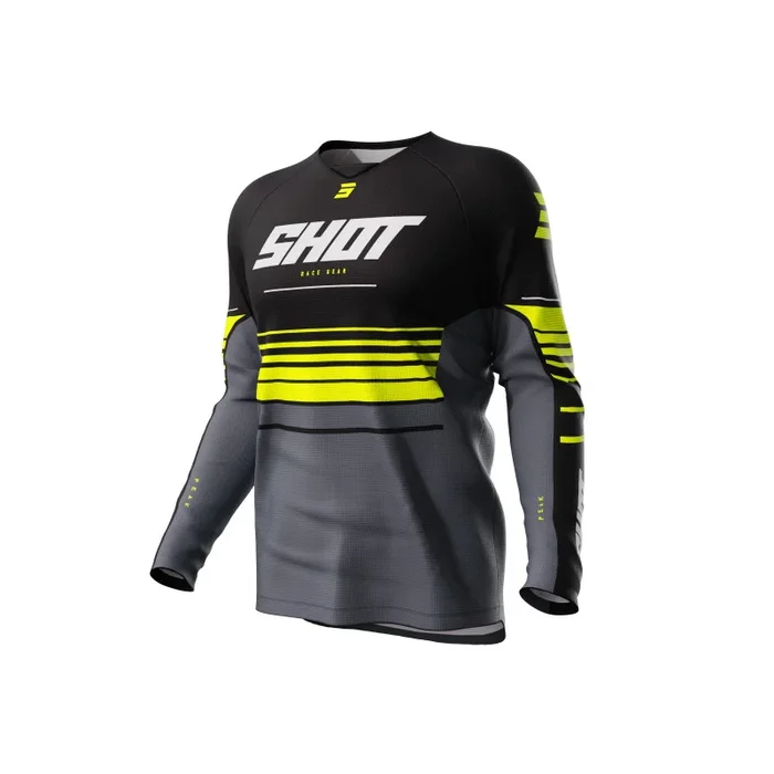 Maillot Cross Enfant SHOT DRAW PEAK Jaune Fluo
