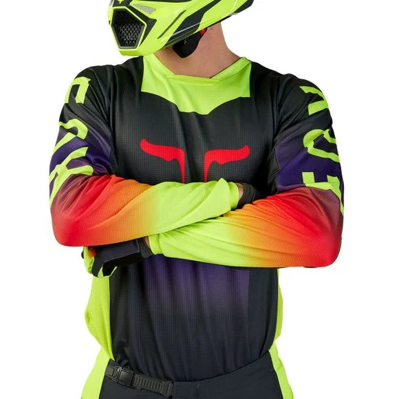 Maillot cross Fox 180 – FLORA 2024 – Noir / Gris Ref : FX4102-C63276