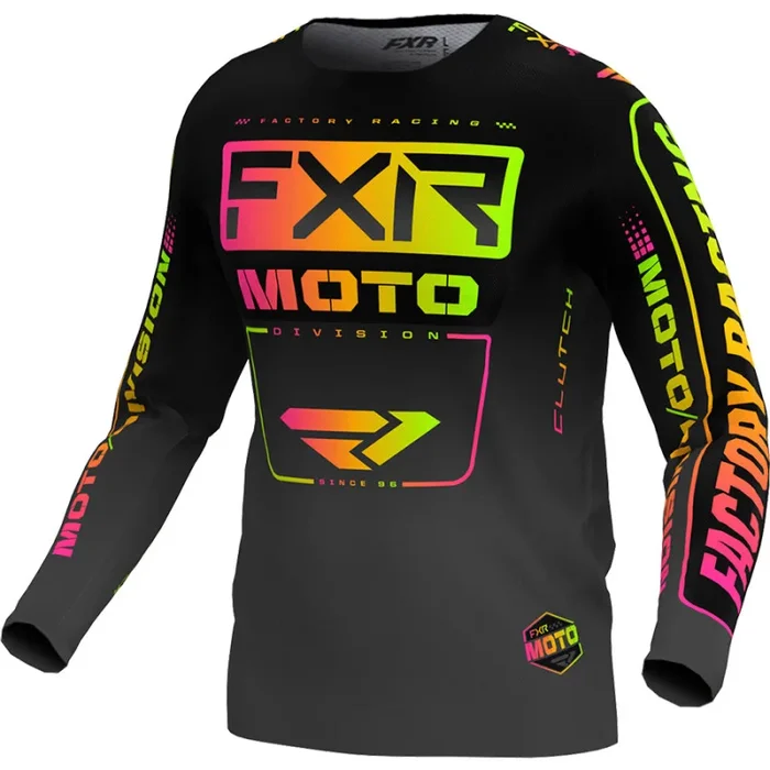 Maillot Cross FXR CLUTCH 2024 Noir Arc En Ciel