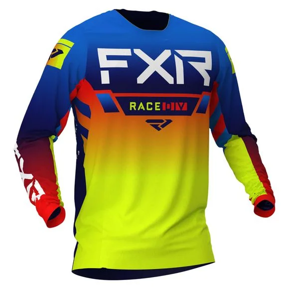 Maillot cross FXR HELIUM BLUE/HI VIS/RED 2024 – Bleu / Jaune Ref : FXR0001
