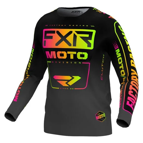 Maillot cross FXR YOUTH CLUTCH 24 – Noir / Multicolore Ref : FXR0481
