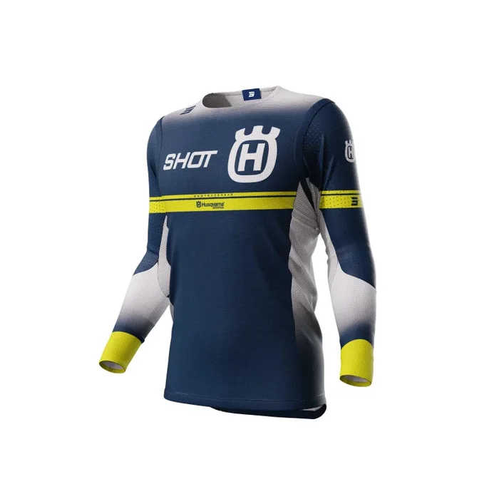 Maillot Cross SHOT AEROLITE HUSQVARNA Edition Limitee 2024 Bleu