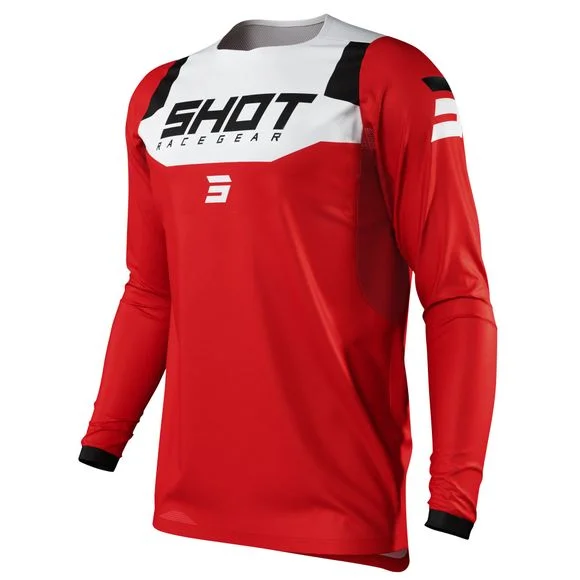 Maillot cross Shot CONTACT – CHASE RED 2022 – Noir / Rouge Ref : SO2087