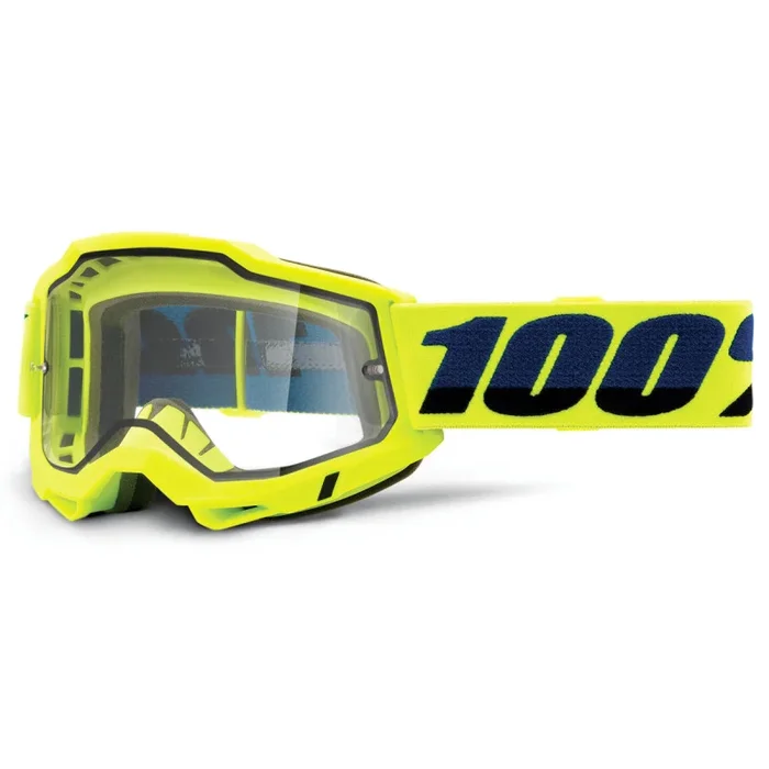 Masque Cross ACCURI 2 ENDURO MOTO Jaune Fluo – Ecran Clair