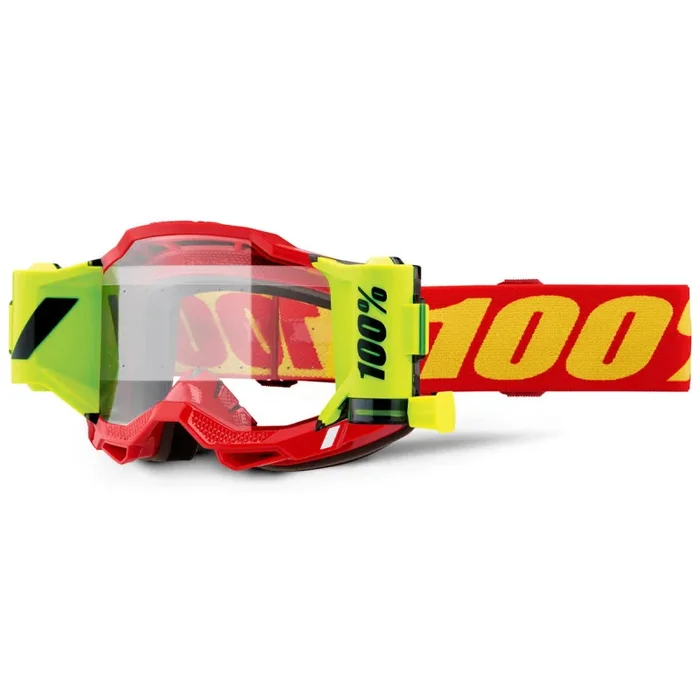 Masque Cross ACCURI 2 FORECAST Rouge Fluo Ecran Clair