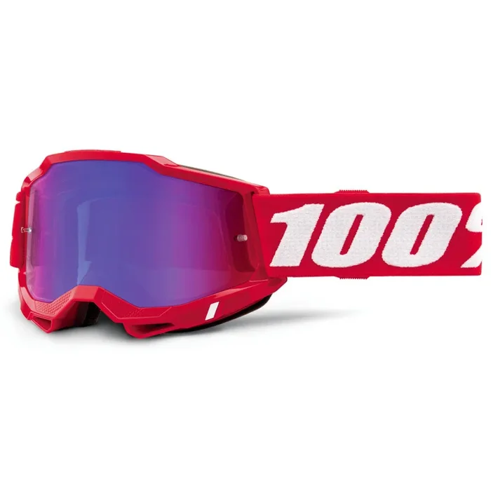 Masque Cross ACCURI 2 Rouge Fluo – Ecran Mirror Rouge/Bleu
