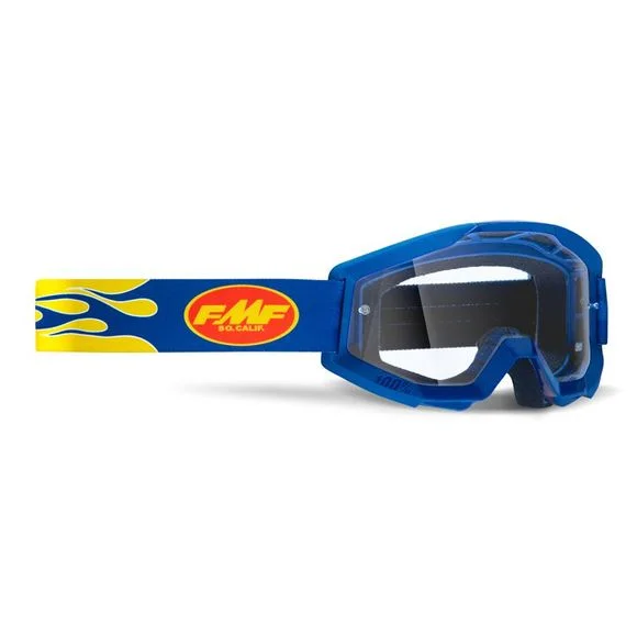 Masque cross FMF VISION POWERCORE FLAME NAVY 2022 – Bleu / Jaune Ref : FMF VISION0021 / F5005000007