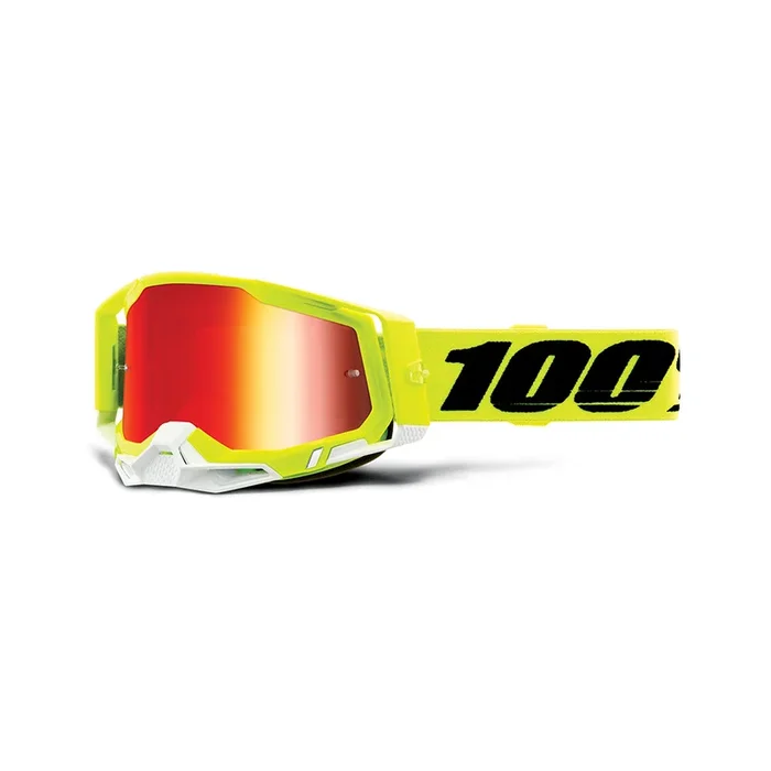 Masque Cross RACECRAFT 2 Jaune Fluo – Ecran Mirror Rouge