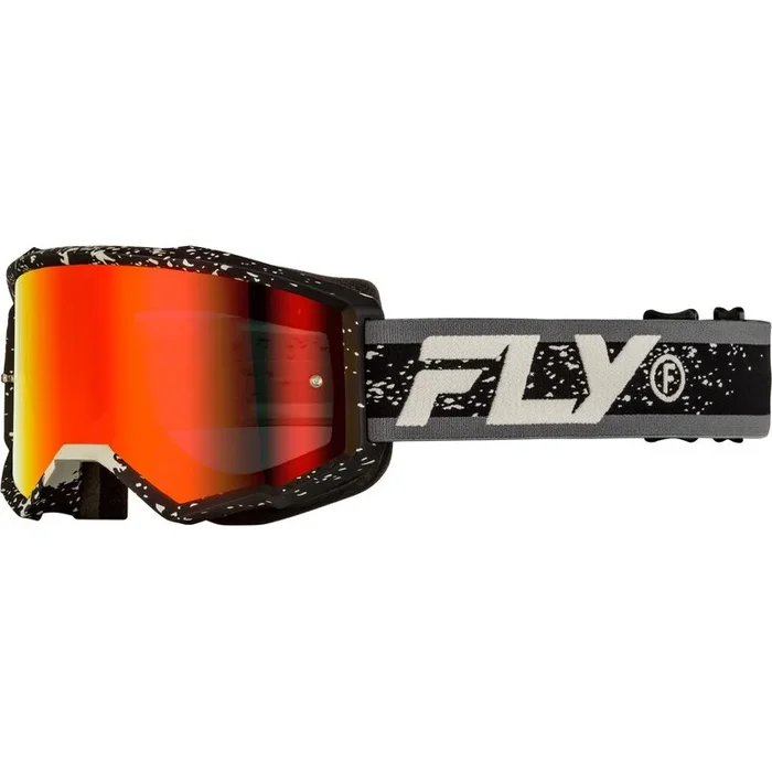Masque FLY RACING Zone gris/noir – éclair rouge fumé