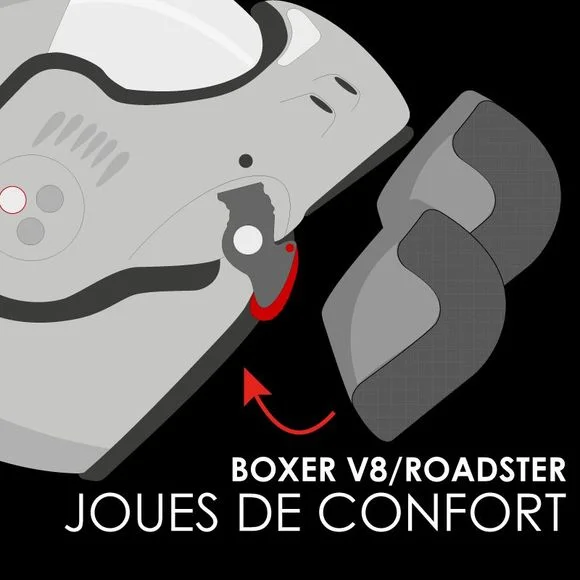 Mousses de joues ROOF KIT BOXER V8 – Noir Ref : RO0213
