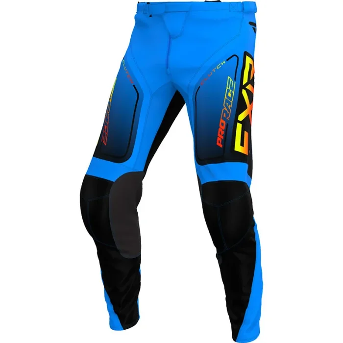 Pantalon Cross Enfant FXR CLUTCH 2024 Bleu Jaune Fluo Rouge