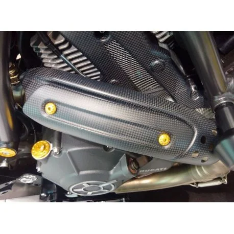 Pare chaleur collecteur echappement carbone partie superieur DUCATI 800 SCRAMBLER